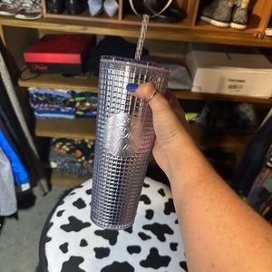 Silver grid Starbucks Tumbler